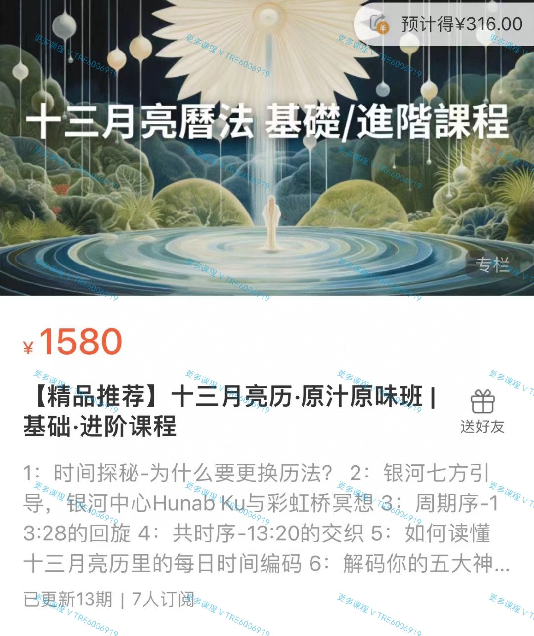 (玛雅历法)陈老师 玛雅十三月亮历｜基础·进阶课程 视频课程